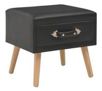 VIDAXL Table de chevet Noir similicuir
