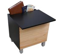 Table de chevet noire compartiment secret serrure NFC App Bluetooth meuble camouflé coffre-fort invisible cachette arrière double fond meuble espion anti-effraction pour argent bijoux documents clés