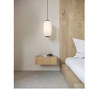 Table de chevet - NOLIE - 50 cm - suspendu avec tiroirs - couleur de bois chêne huilé