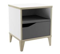 Table de Chevet & Nuit Enfant Blanc - Garçon & Fille - Produit Robuste Pour la Chambre des plus Petits - Fabriqué en France 37 x 33 x 43 CM