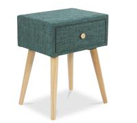 Homestyle4u – Table de chevet avec tiroir en tissu turquoise