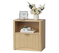 Table de chevet - Petite table d'appoint pour la chambre - Hauteur : 59,9 cm - 1 tiroir - Bois - Surface résistante à l'eau - Couleur kaki