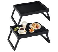 Table de chevet pliante en bambou - Lot de 2