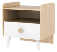 Table de chevet pour enfants - Table d'appoint avec tiroir - Fabriquée en MDF et en bois de pin - Pour chambre d'enfant - Dimensions : 40 x 32,5 x 40 cm - Blanche