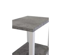 Table de chevet Rise 45x30x68 cm MDF Acier Gris et Blanc