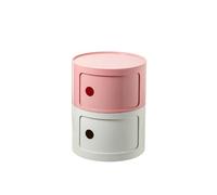 Table de chevet ronde compacte | Table de chevet d'angle à 2 niveaux et petite console pour chambre à coucher et salle de bain | Meuble de rangement fin et élégant
