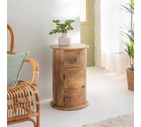 Table de chevet ronde en bois avec porte