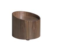 Angel Cerdà - Table de Chevet Ronde Élégante en Noyer Naturel Ø53x44cm, Design Moderne avec Tiroir à Fermeture Douce, Touche Avant-gardiste pour Chambres - Style Sophistiqué et Fonctionnalité Unique