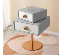 Table de Chevet rotative à 360° avec tiroirs, Table de Chevet en Bois avec Armoire de Rangement, Table d'appoint Chambre à Coucher à 2 tiroirs, pour Chambre à Coucher, Salon, Color A 50 cm / 19.7 in