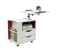Table de chevet rotative fonctionnelle avec roulettes, bibliothèque multifonctionnelle avec tiroirs, réglable en hauteur, table d'appoint mobile, table pour ordinateur portable, table basse, étagère