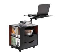 Table de chevet rotative fonctionnelle avec roulettes, bibliothèque multifonctionnelle avec tiroirs, réglable en hauteur, table d'appoint mobile, table pour ordinateur portable, table de canapé,