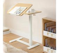 Table De Chevet Roulante Réglable, Bureau De Lit Inclinable Et Réversible avec roulettes, Chariot Mobile Ordinateur Portable Chambre, Canapé, Bureau à Domicile Yellow One Size