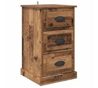 Table de chevet rustique - vidaXL - Bois ancien - 39x39x67,5 cm - Bois d'ingénierie - Avec tiroir