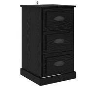 vidaXL Cabinet de Chevet avec tiroir Chêne Noir 39 x 39 x 67,5 cm, Table de Nuit spacieuse, Meuble en Bois, Cabinet de Chevet Compact, pour Un Rangement stylé