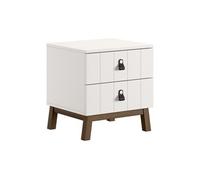Table de chevet SEZANE - Clay et Noyer - 2 tiroirs