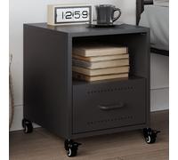 Table de chevet style élégant noir 36x39x43,5 cm acier - Tables et armoires de chevet Hommie4588815 1parcel