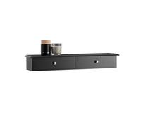 SoBuy Etagere Murale avec 2 Tiroirs - Étagère Flottante Moderne pour Entrée, Salon, Cuisine & Chambre - Noir 64x15x10cm FRG43-SCH