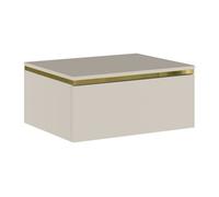 Vente-unique - Table de Chevet Suspendue avec 1 tiroir - Beige et doré - VUKIA