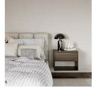Selsey Table de Chevet Suspendue Flottante Wisconsin - Couleur Noyer - 50 x 36 x 40 cm (l x P x H) - Table de Chevet avec tiroir en Minimaliste - Push to Open - Scandinave - Montage Mural Peu
