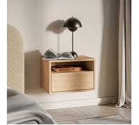 Table de chevet suspendue - avec tiroir et niche - HEGGERS - Chêne mavelie - 45 cm