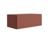 Table de chevet suspendue avec tiroir - façade lisse - rouge brique, 40 x 20 x 16 cm