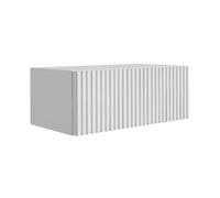Table de chevet suspendue avec tiroir - façade rainurée, blanc, 40 x 20 x 16 cm