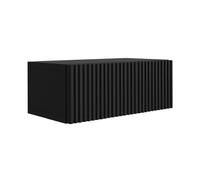 Table de chevet suspendue avec tiroir - façade rainurée, Couleur : noir, 40 x 20 x 16 cm