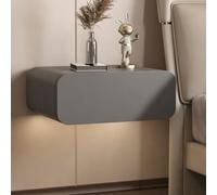 Table De Chevet Suspendue, Meuble De Chevet Mural, Bout De Canapé Avec Cuir | Avec Tiroir Et Coulisses Silencieuses, Pour Chambre Et Salon, Facile À Installer(Gray 2,45cm/17.7in)