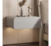 Table De Chevet Suspendue, Meuble De Chevet Mural, Bout De Canapé Avec Cuir | Avec Tiroir Et Coulisses Silencieuses, Pour Chambre Et Salon, Facile À Installer(Gray 1,35cm/13.8in)