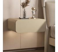 Table De Chevet Suspendue, Meuble De Chevet Mural, Bout De Canapé Avec Cuir | Avec Tiroir Et Coulisses Silencieuses, Pour Chambre Et Salon, Facile À Installer(Khaki,35cm/13.8in)