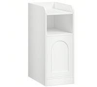 Table de Chevet, Table d'Appoint étroite avec 1 Porte d'Armoire, Table de Nuit avec Compartiment Ouvert, Porte de l'armoire Réversible, Adaptée à la Chambre à Coucher, Blanc À propos de cet article[Ga