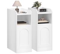 Table de Chevet, Table d'Appoint Étroite avec 1 Pte d'Armoire 2er Set 2er Set CHEVET