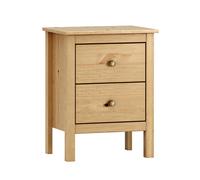 Table de chevet table de nuit à 2 tiroirs en Bois massif Couleur Chêne miel - Longueur 48 x Hauteur 60 x Profondeur 36 cm