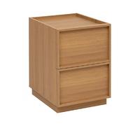 Table de chevet table de nuit avec 2 tiroirs, Coloris marron - Longueur 38 x Profondeur 48 x Hauteur 54 cm