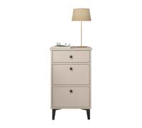 Table de chevet, table de nuit avec 3 tiroirs coloris Blanc