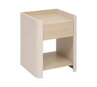 Table de chevet table de nuit avec une niche et 1 tiroir, Coloris chêne/ivoire - Longueur 40 x Profondeur 40 x Hauteur 50 cm