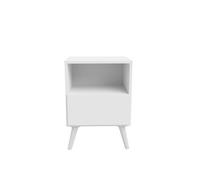 Table de chevet table de nuit coloris blanc avec 1 tiroir - Longueur 39 x Hauteur 56 x profondeur 30 cm