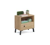 Table de chevet / Table de nuit coloris chene dore - Hauteur 52 x Longueur 50 x Profondeur 35 cm --
