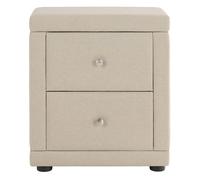 Table de chevet Table de nuit Table d'appoint Chambre Tissu Beige Table de lit Guéridon de nuit