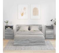 Table de chevet - VIDAXL - 40 x 30 x 46,7 cm - Lot de 2 - Gris Sonoma - 1 tiroir