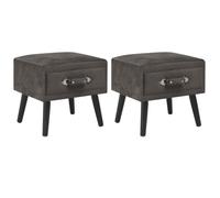 vidaXL 2X Tables de Chevet Table de Nuit Commode Table d’Appoint Bout de Canapé Table Basse Chambre à Coucher Salon Salle de Séjour Gris Velours
