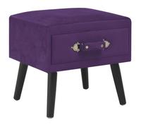 Table de chevet - VIDAXL - Violet foncé - 40x35x40 cm - Velours