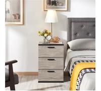 Table de Chevet - YAHEETECH - Moderne - Scandinave - 3 tiroirs - Gris