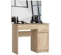 Table de coiffeuse AKORD droite avec miroir 900x600 Chêne Sonoma 90 cm 1 porte 2 tiroirs façade Chêne Sonoma 2 étagères 90x50x142 cm Chêne Sonoma G