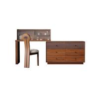 Table de Coiffeuse Minimaliste Moderne en Bois Massif - Commode Chambre élégante et Bureau Maquillage Table de Maquillage