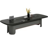 Table de conférence moderne Design élégant Plateau de table noir Grande surface de travail