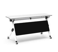 Table de conférence pliable modulable avec roulettes - Design compact pour réunions de bureau et formation - Noir - 160 x 61 x 76,2 cm - Portable et facile à ranger