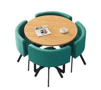 Table de conférence ronde moderne avec 4 chaises élégantes - Idéal pour le bureau, la salle à manger, les espaces de réunion et la décoration de la maison - Design durable et élégant