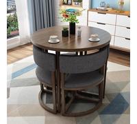 Table de conférence ronde multifonction pour 4 personnes, table basse compacte et salle à manger avec chaises, idéale pour la réception, la négociation, la cuisine et la salle à manger