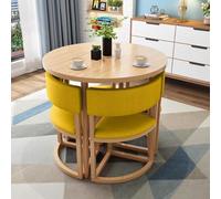 Table de conférence ronde multifonction pour 4 personnes, table basse compacte et salle à manger avec chaises, idéale pour la réception, la négociation, la cuisine et la salle à manger
